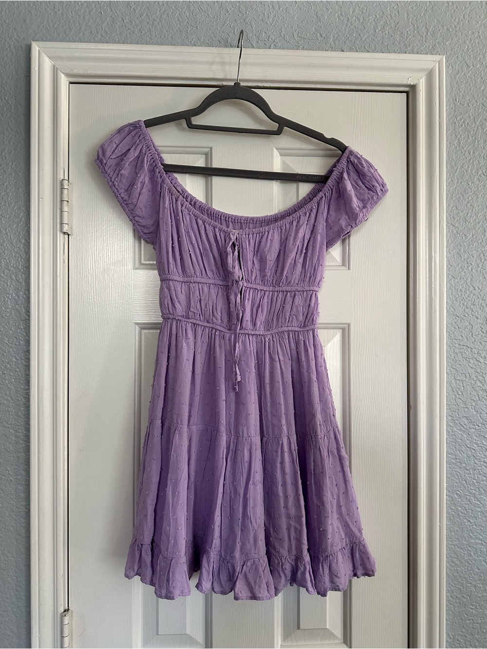 Aeropostale Lavender Off-Shoulder Mini Dress
